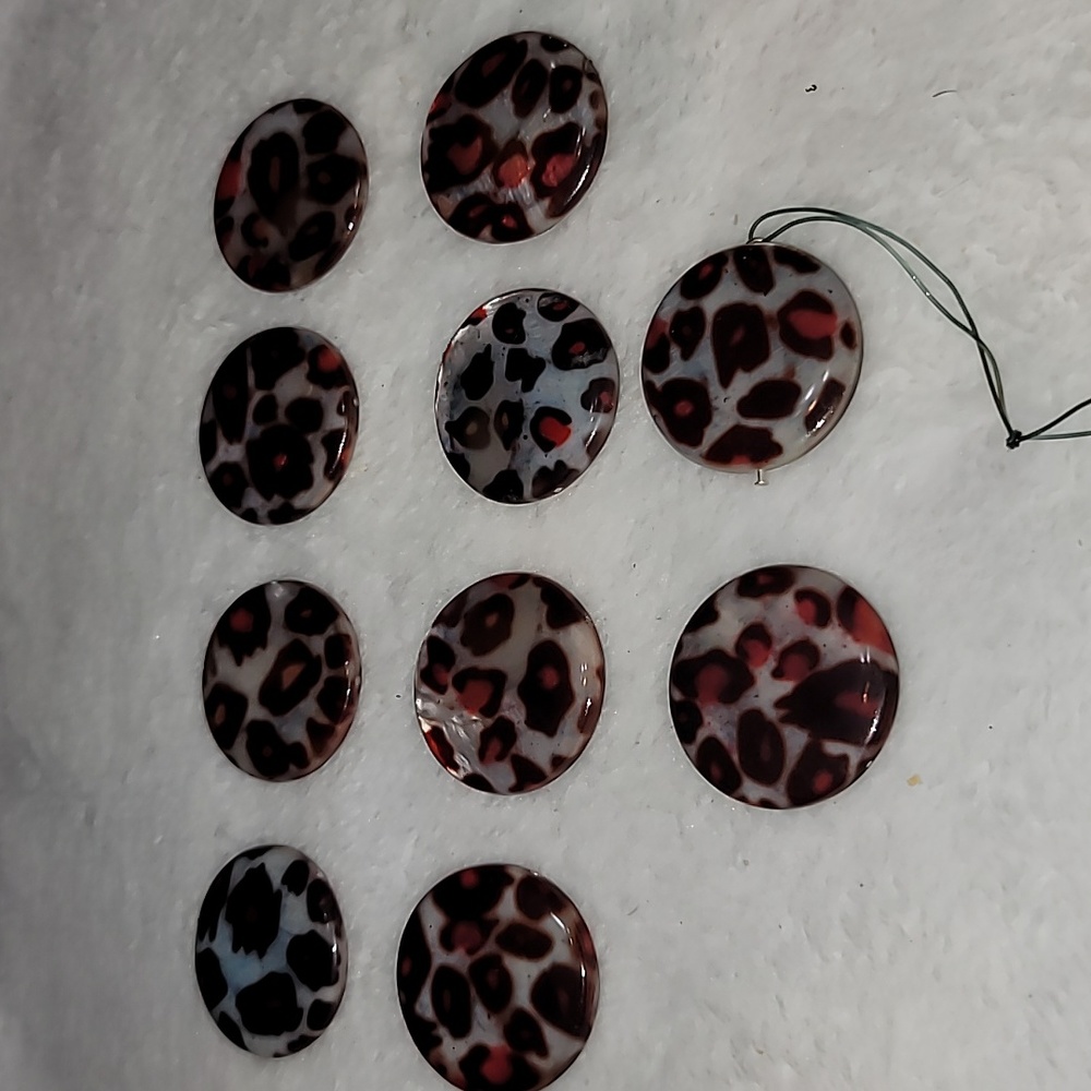 Set of 10 Animal Print Beads (Craft Lot)